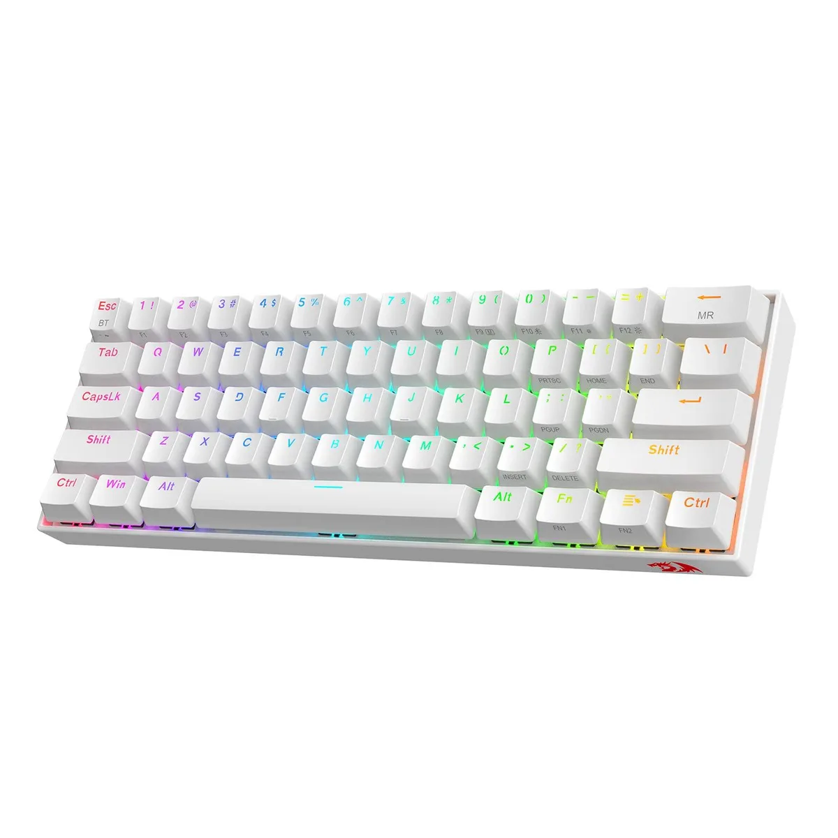 Compact 60 percent black mechanical keyboard with 61 keys and brown switches