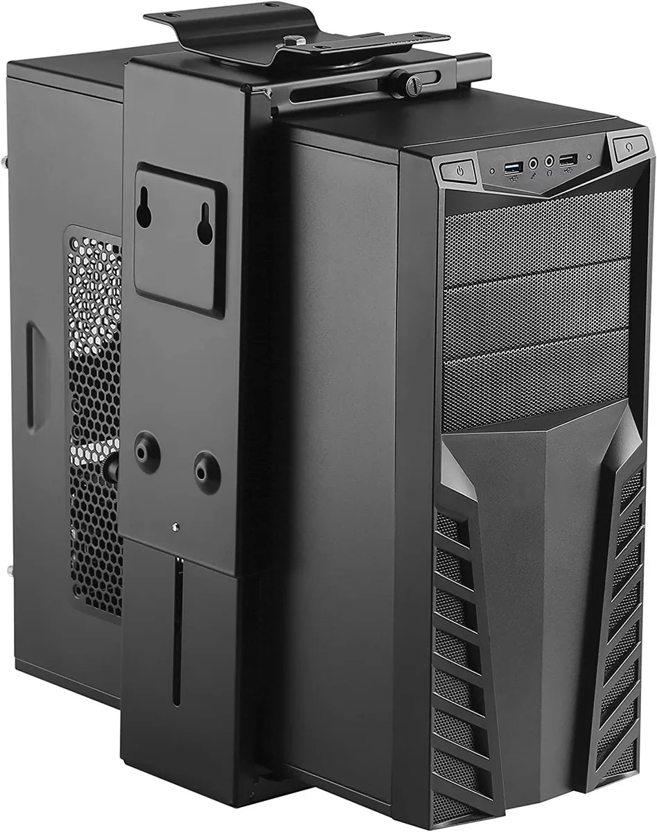 BFKK BFKK Adjustable Under Desk & Wall CPU Mount 12-21" H 3.5-7.75" W 22 lb 360° — product photo