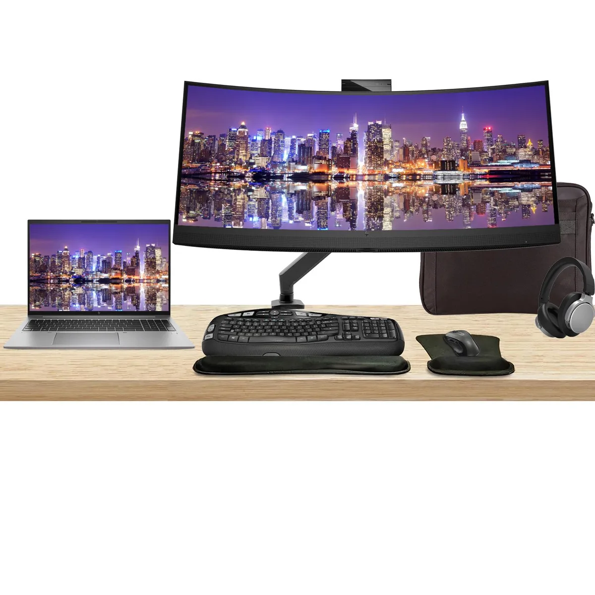 HP HP ZBook Firefly G10 16" i7 32GB 1TB laptop with Z34c 34" monitor bundle — 商品写真