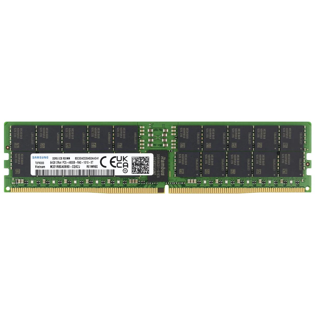 SAMSUNG SAMSUNG 64GB DDR5 4800MHz PC5-38400 ECC RDIMM 2Rx4 EC8 10x4 1.1V 288-Pin Server RAM M321R8GA0BB0-CQK — produktbild