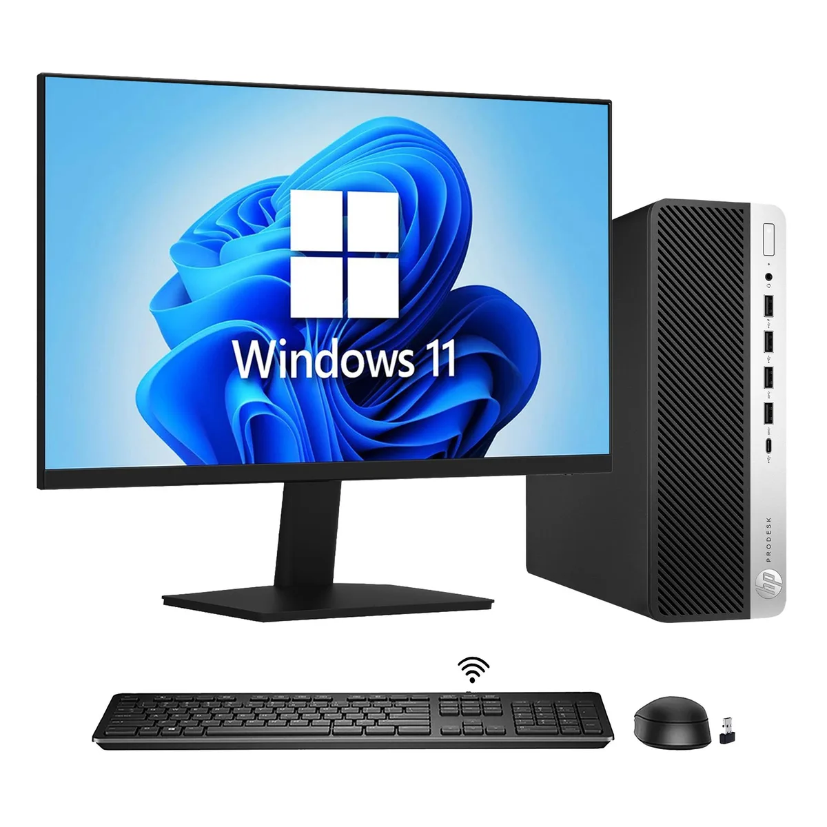 HP HP ProDesk 600 G5 SFF i5-9500 16GB 1TB NVMe 24" Monitor desktop PC — product photo