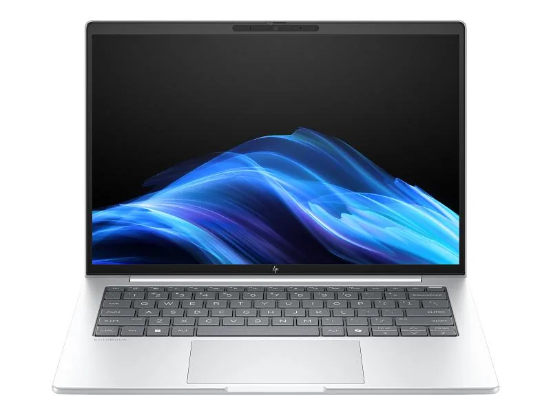 Silver 14 inch HP EliteBook laptop closed lid matte finish