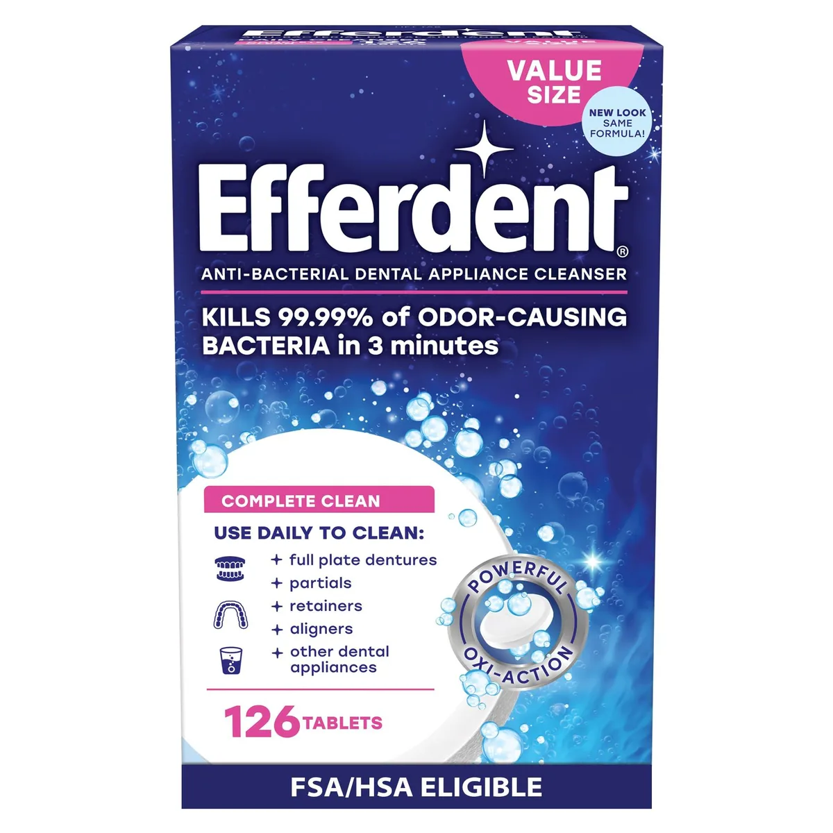  Waterpik Efferdent Retainer Cleaning Tablets Complete Clean 126 Count — product photo
