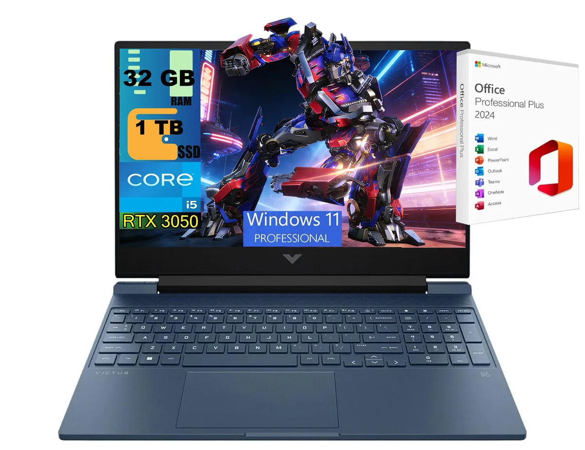 HP HP Victus 15 Blue i5-12450H RTX 3050 32GB 1TB gaming laptop — foto del prodotto