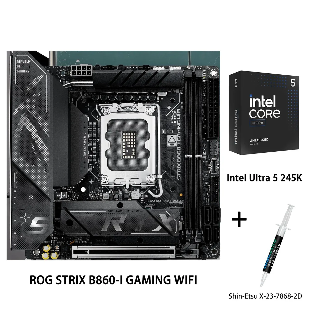 ASUS ASUS ROG STRIX B860-I GAMING WIFI Intel motherboard & Ultra 5 245K CPU combo — photo du produit