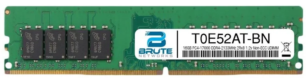 Brute Networks Brute Networks T0E52AT 16GB DDR4-2133 CL15 2Rx8 1.2V Non-ECC UDIMM — product photo