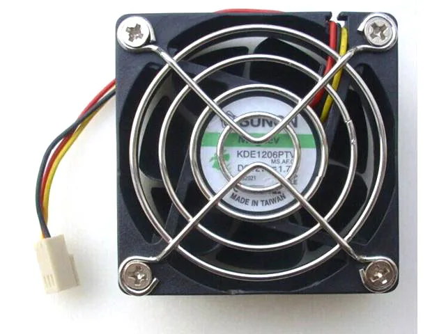 Twenty square 60 by 25 mm 12 V 1.7 W three wire cooling fans in a lot