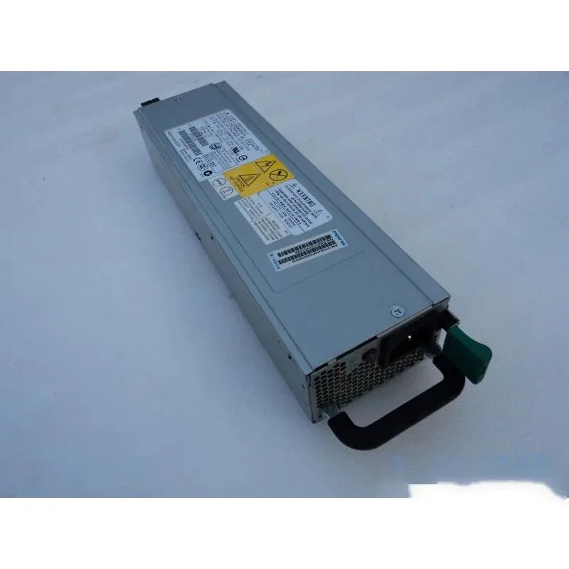 Silver rectangular server power module with rear fan grille and power connector