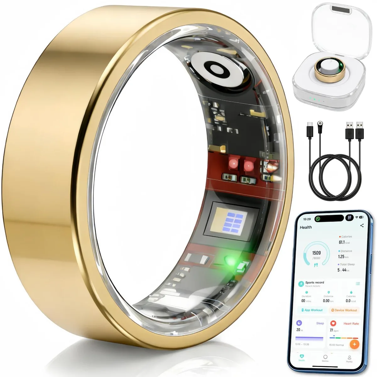  HTC Smart Ring VIYONA-20 Black Large 1.04" 16 MB 180 Sports IP68 Bluetooth — fotografie produktu