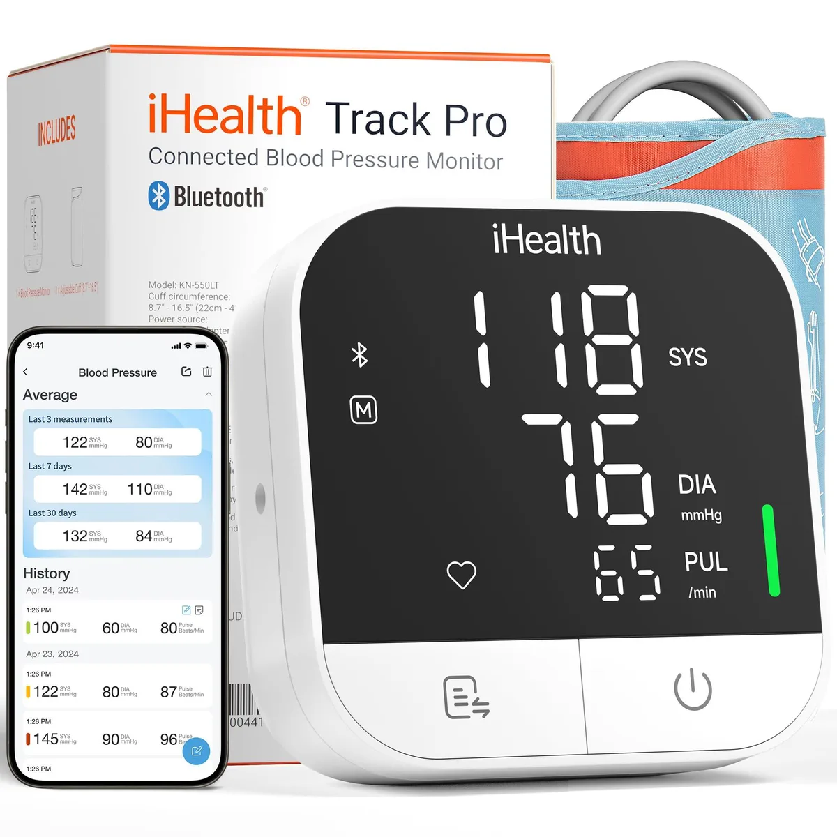  EC2WORLD KN-550LT Blood Pressure Monitor 8.7-16.5in Cuff 120 Readings — foto del prodotto