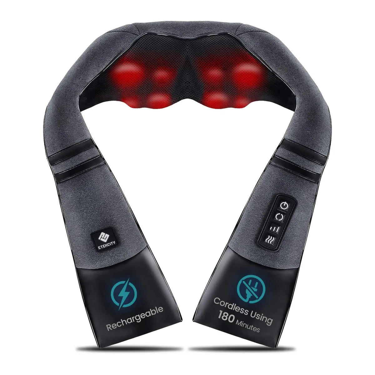 iLive EM-SN8S Cordless Neck Massager with Heat, 8 Nodes, 3 Intensity Levels, 113°F, 1.7 kg — produkto nuotrauka