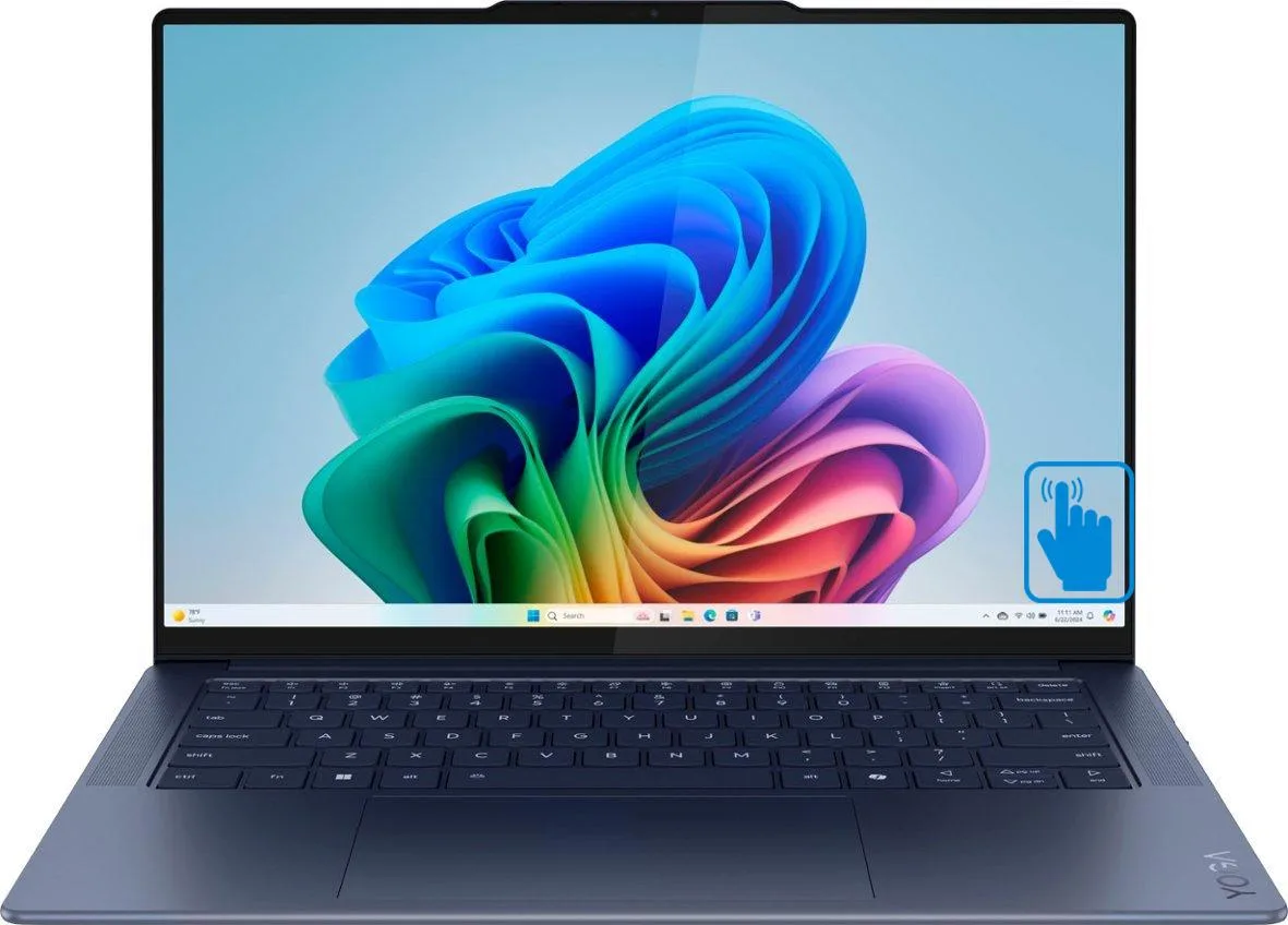 Cosmic Blue ultra-slim gaming laptop with 14.5 inch OLED touchscreen display