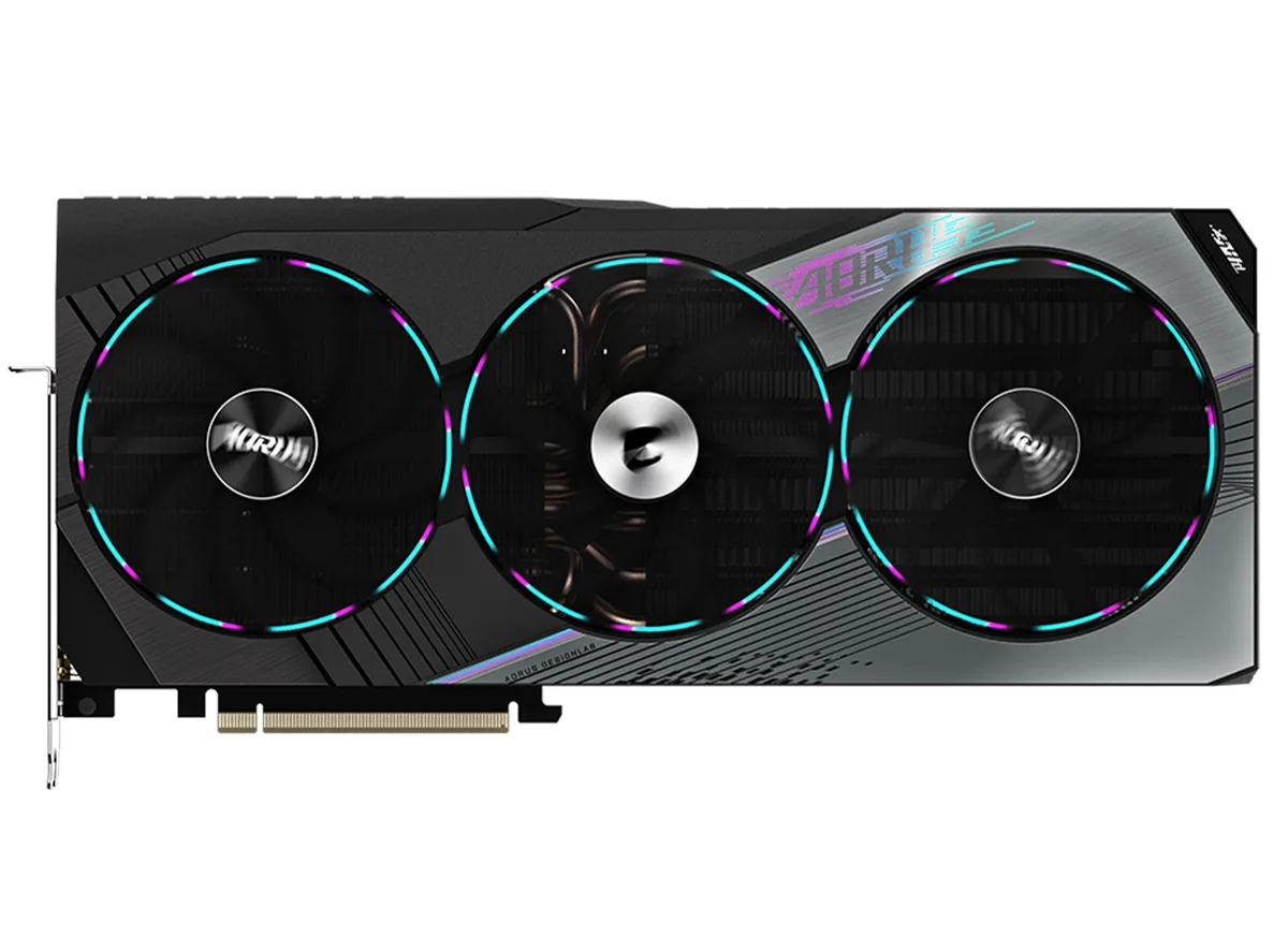 GIGABYTE AORUS GeForce RTX 4070 Ti graphics card with triple WINDFORCE fans and metal backplate