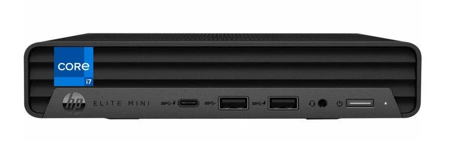 HP HP EliteDesk 800 G9 Mini desktop PC, Core i7-12700T, 16GB DDR5, 512GB NVMe, Windows 11 Pro, Black — product photo