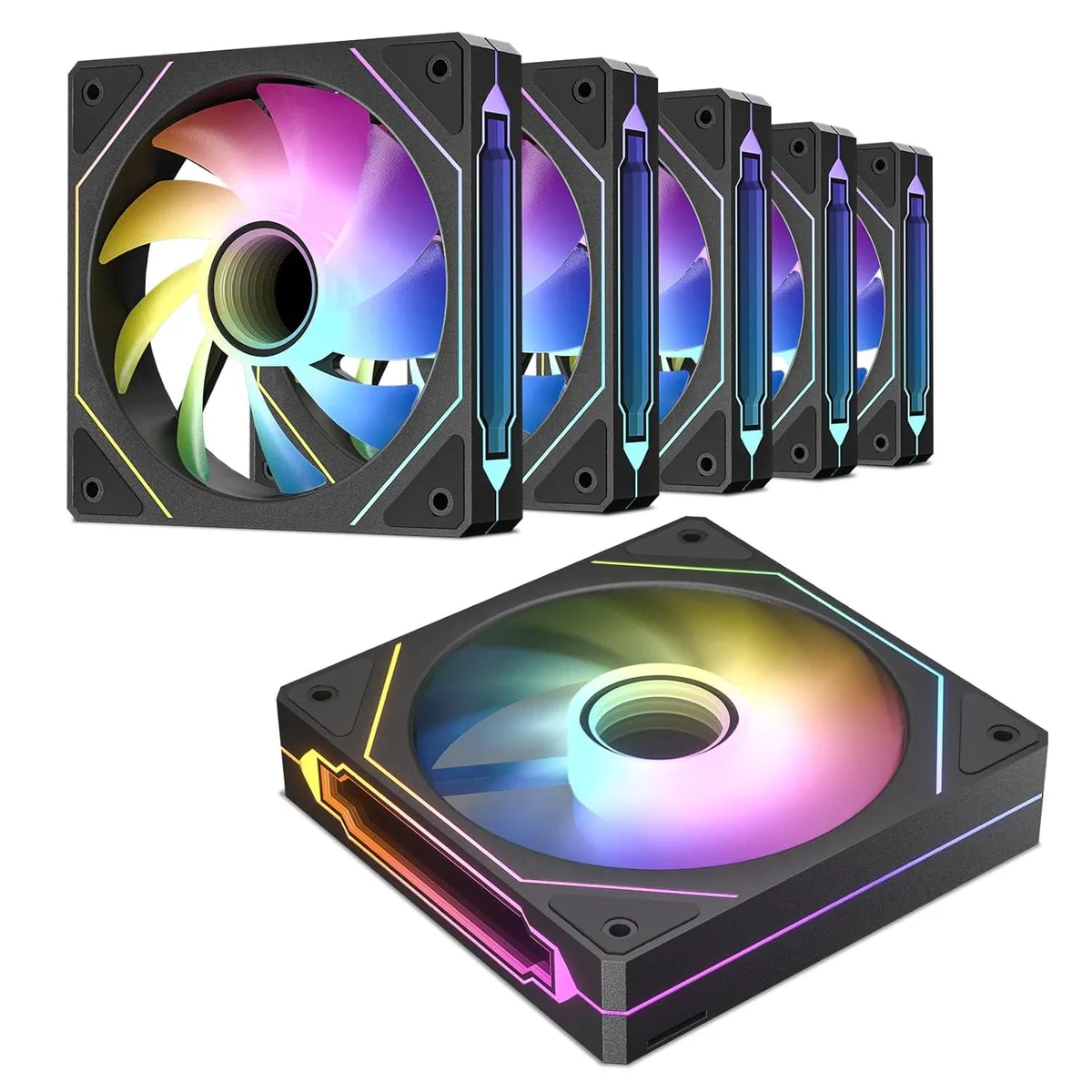 DARKROCK DARKROCK F120 6-Pack 120mm Infinite Mirror ARGB Case Fans Black — foto del producto