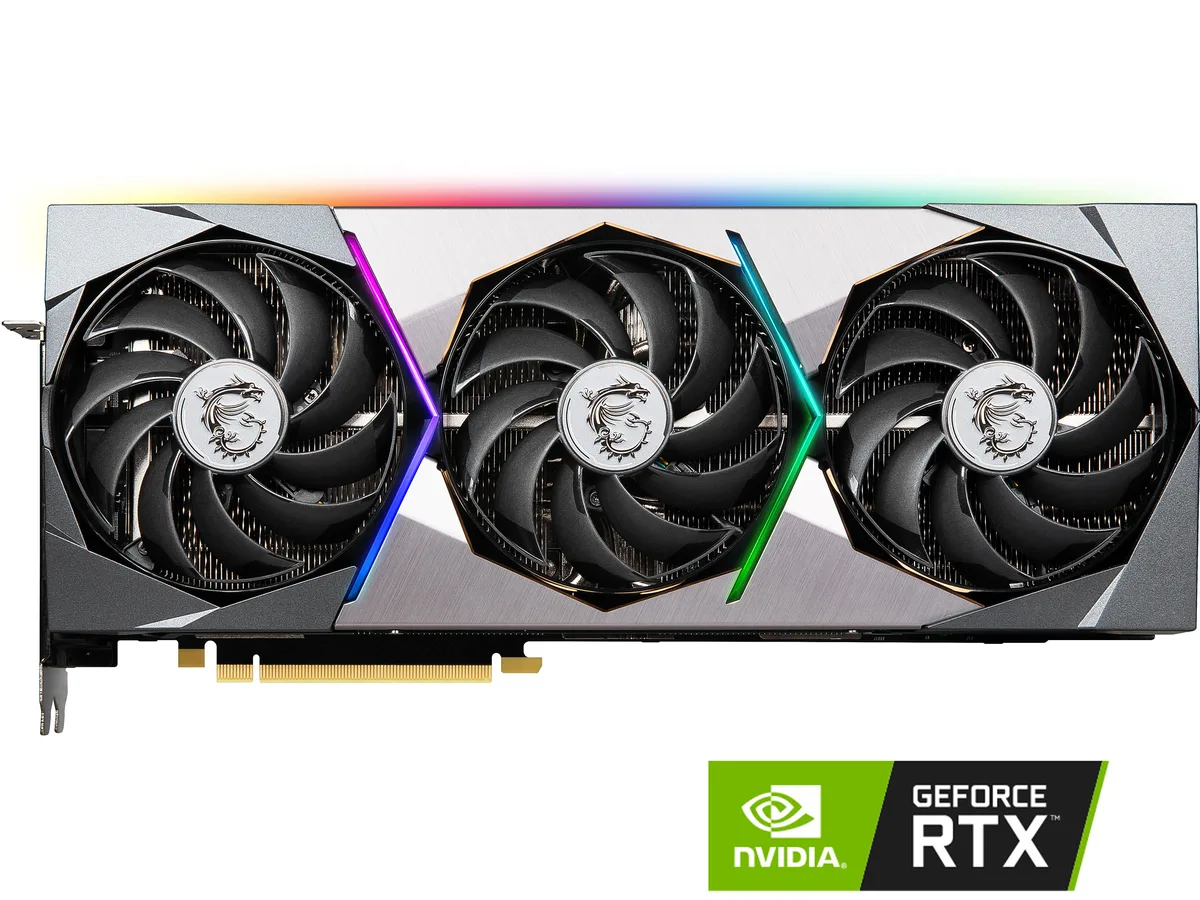 MSI Suprim RTX 3080 graphics card with triple fans and brushed metal finish