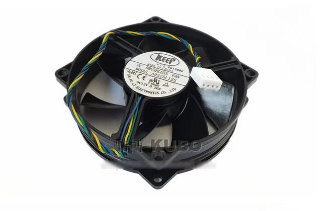 Black 92mm square frame fan with 4-pin connector