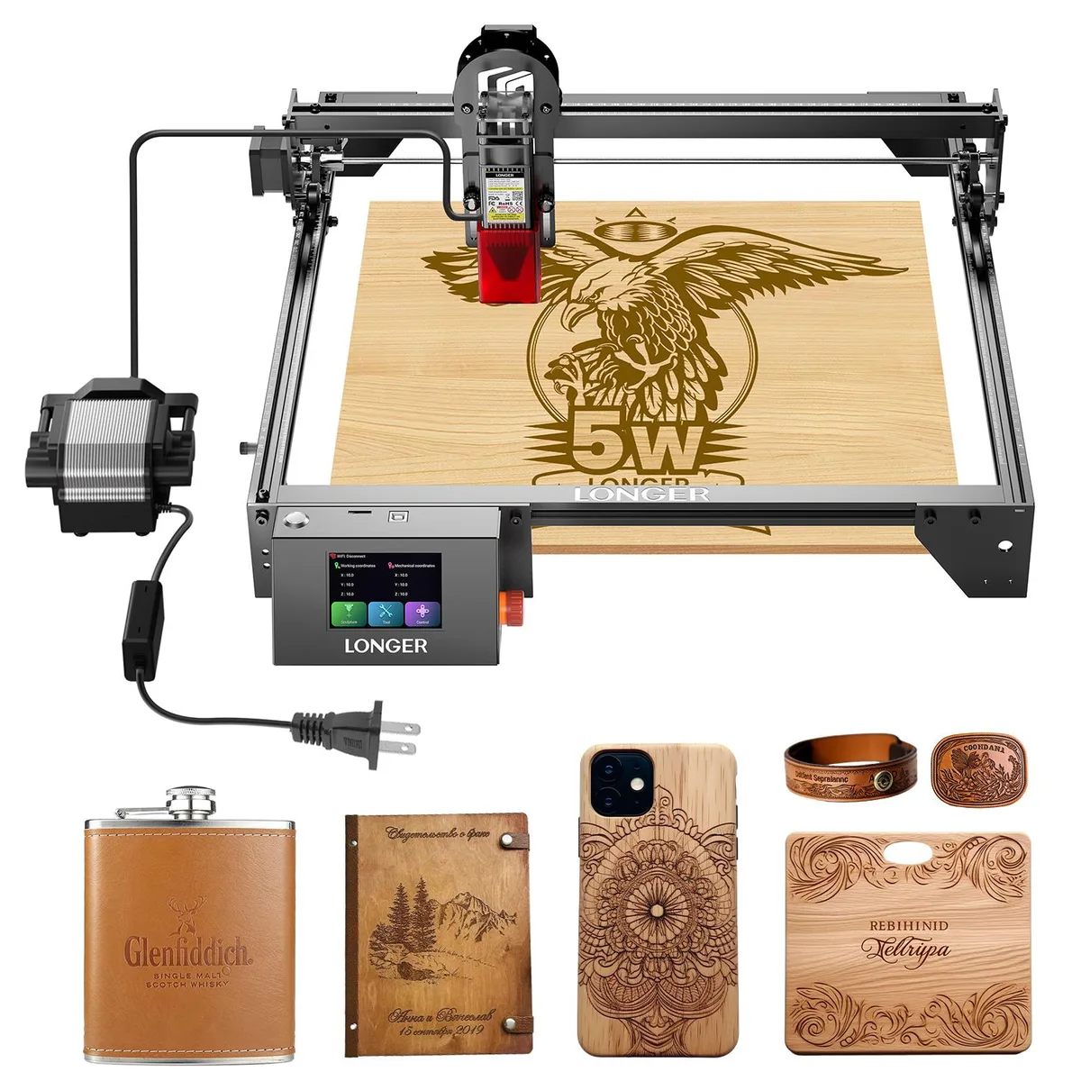 LONGER LONGER RAY5 5W Laser Engraver with Air Assist Kit — 商品写真