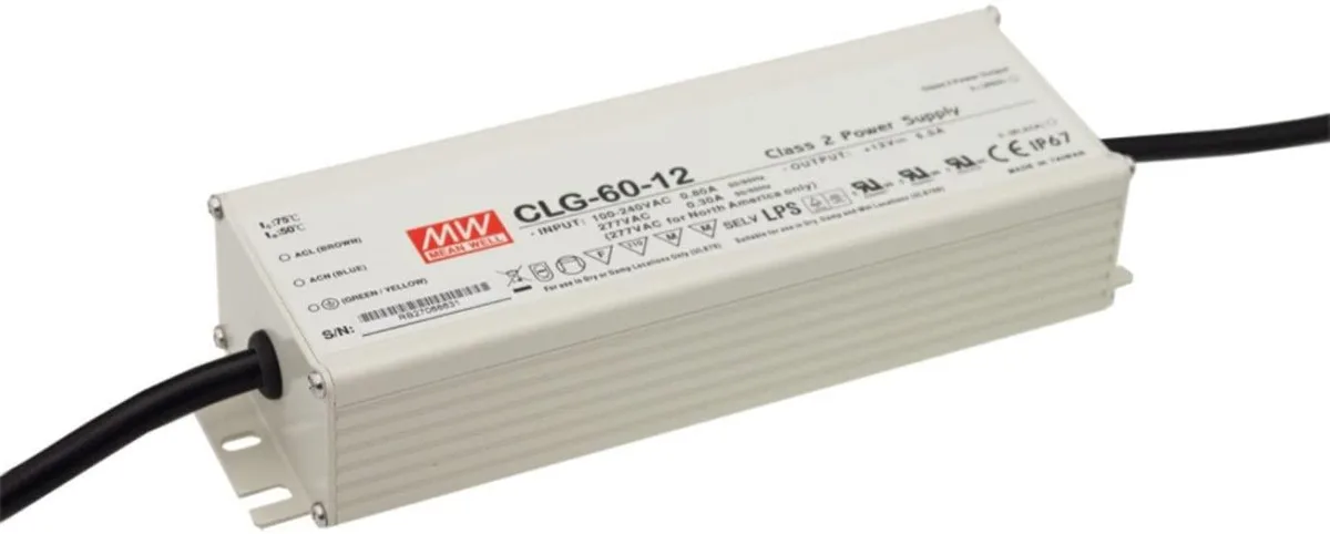 Rectangular aluminium power supply unit with IP65 IP67 rating