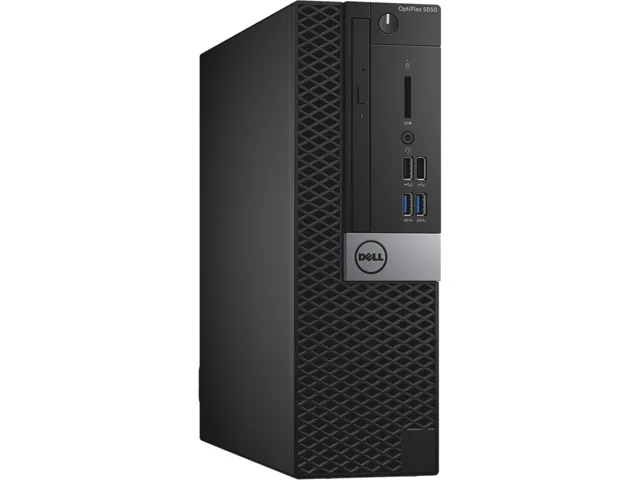 Small black Dell OptiPlex 5050 desktop tower with DVD drive