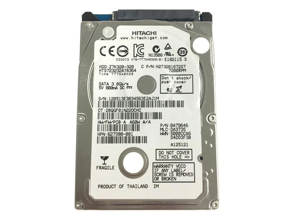 Hitachi, Ltd. Hitachi, Ltd. Travelstar Z7K320 HTS723232A7A364 320GB 7200RPM SATA 2.5" internal hard drive — zdjęcie produktu