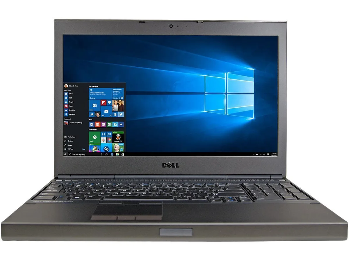 Silver 15.6 inch Dell Precision M4800 mobile workstation with anti-glare display and backlit keyboard