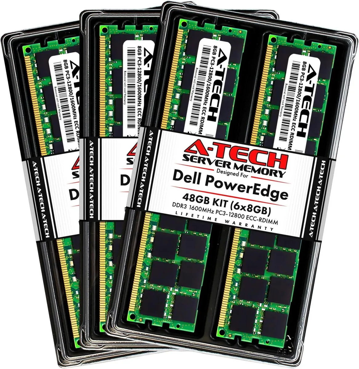 A-Tech A-Tech 48GB (6x8GB) DDR3 1600 ECC RDIMM 2Rx4 1.5V memory upgrade — photo du produit