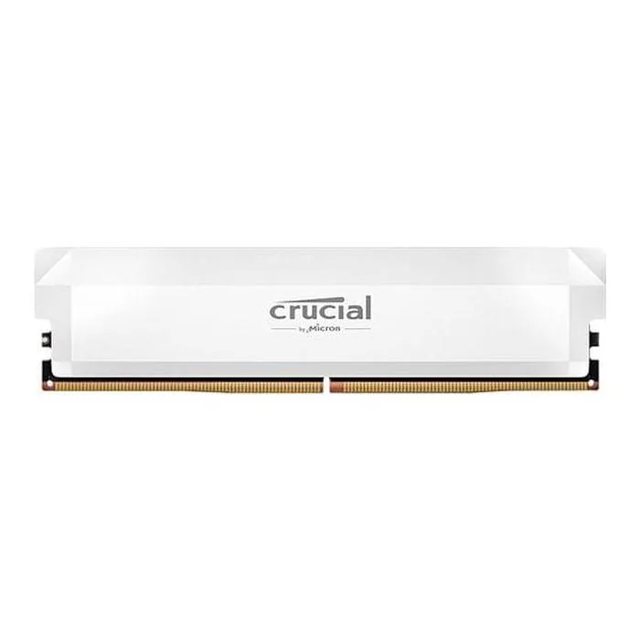 White rectangular DIMM module with silver heatsink, 16GB DDR5 6400 CL38