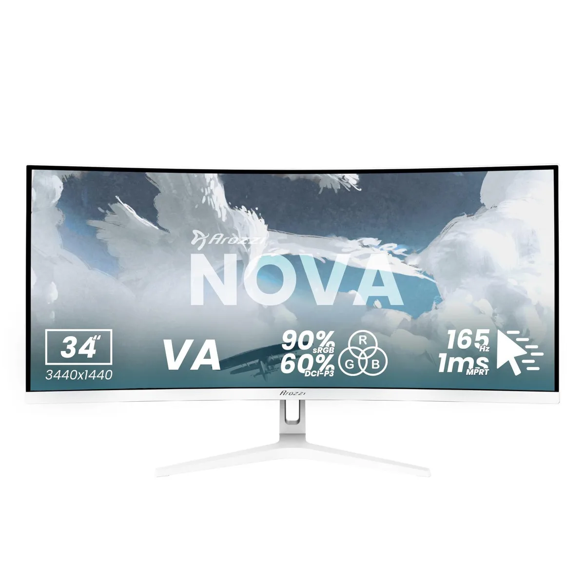 Arozzi Arozzi Nova 34" 165Hz Ultrawide Gaming Monitor - White — photo du produit