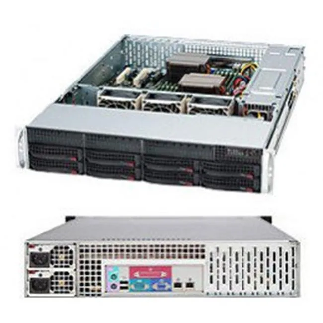 Supermicro Supermicro CSE-825TQC-R1K03LPB 2U server chassis 8×3.5″ bays 1000W redundant Titanium — תמונת המוצר