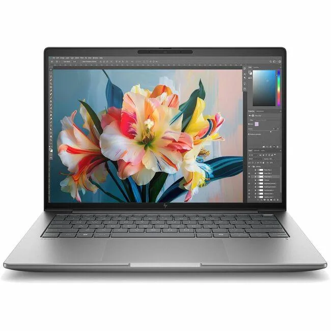 Silver 14 inch mobile workstation laptop with webcam