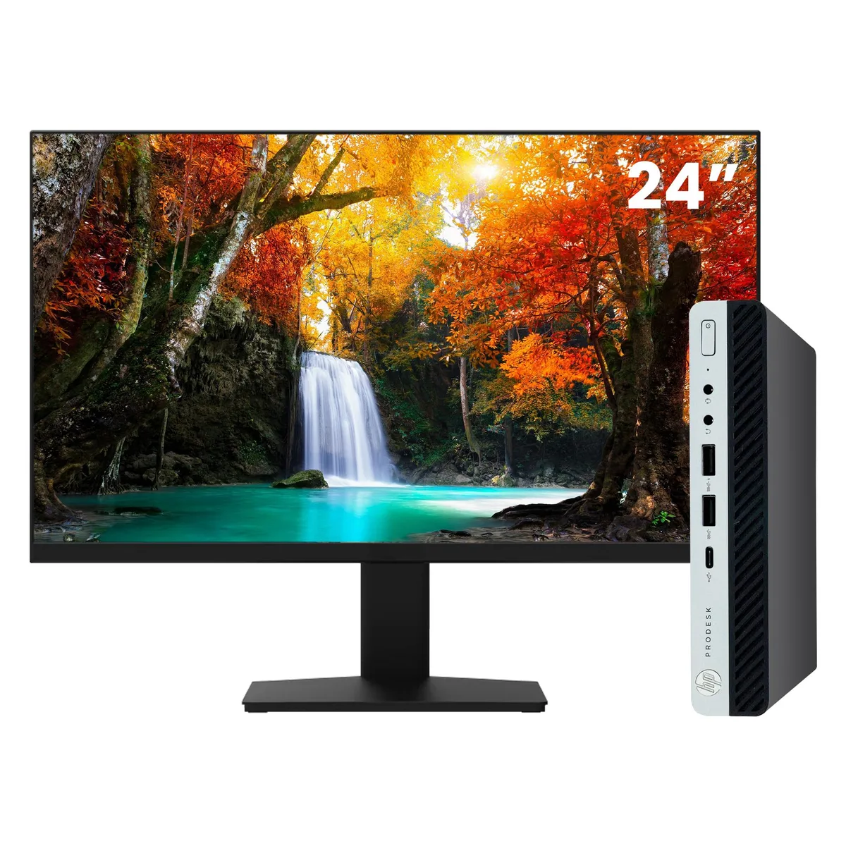 HP HP ProDesk 600 G5 Tiny i5-9500T 16GB 512GB 24" desktop PC — photo du produit