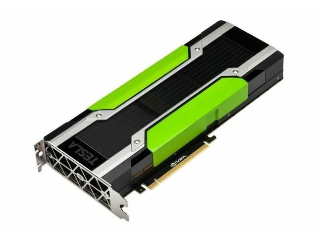 Full-length passive GPU card with silver heatsink and single 8-pin power connector