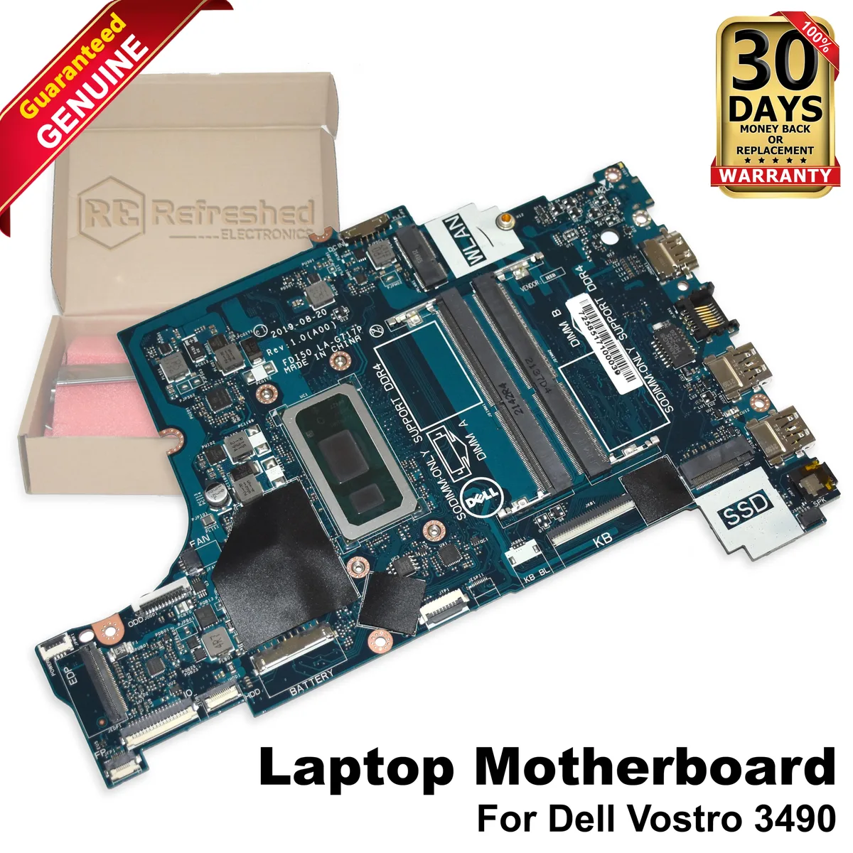 DELL DELL LA-G717P Motherboard i5-10210U Vostro 3490 laptop replacement part — product photo