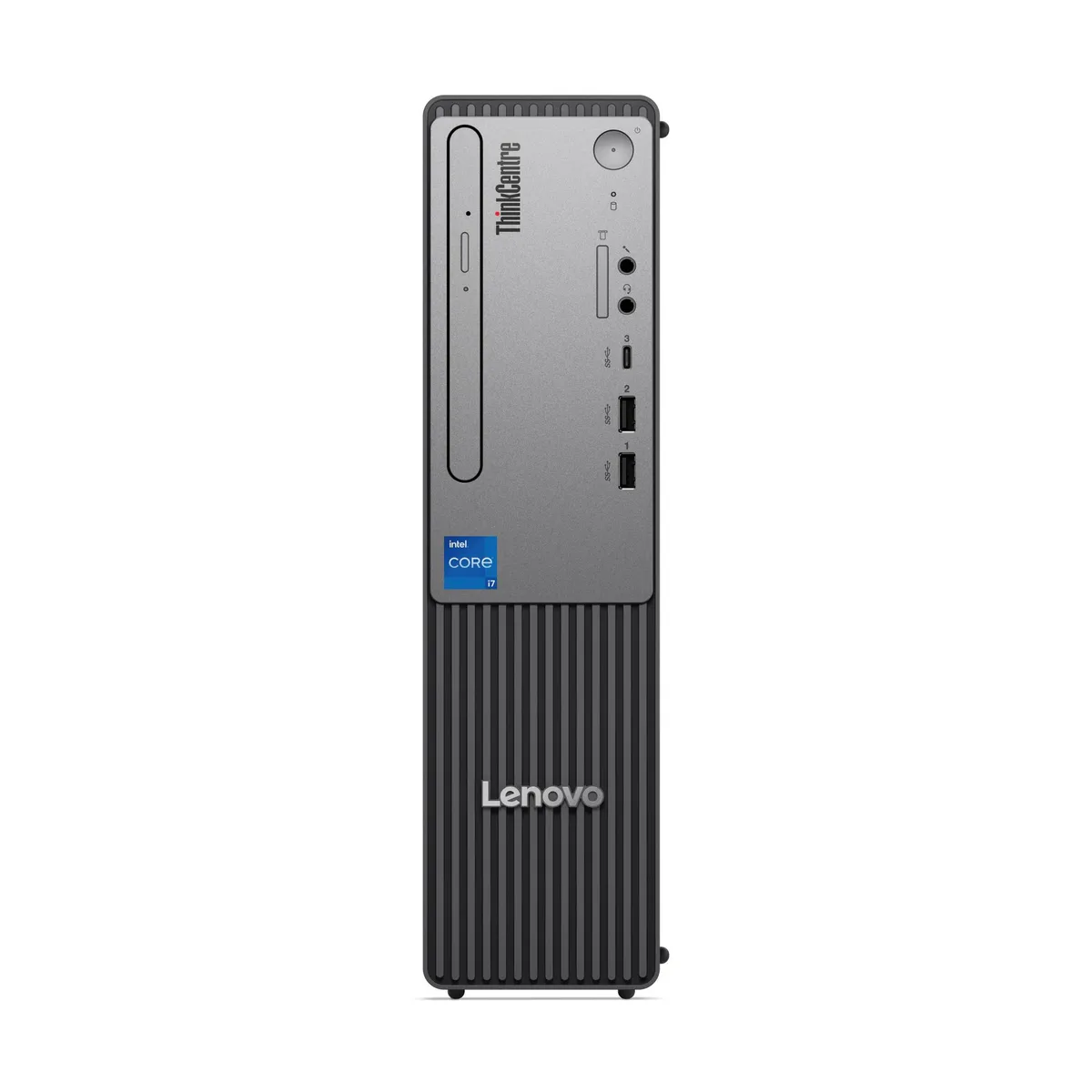 Small 8.2L desktop tower, matte black finish, front USB ports