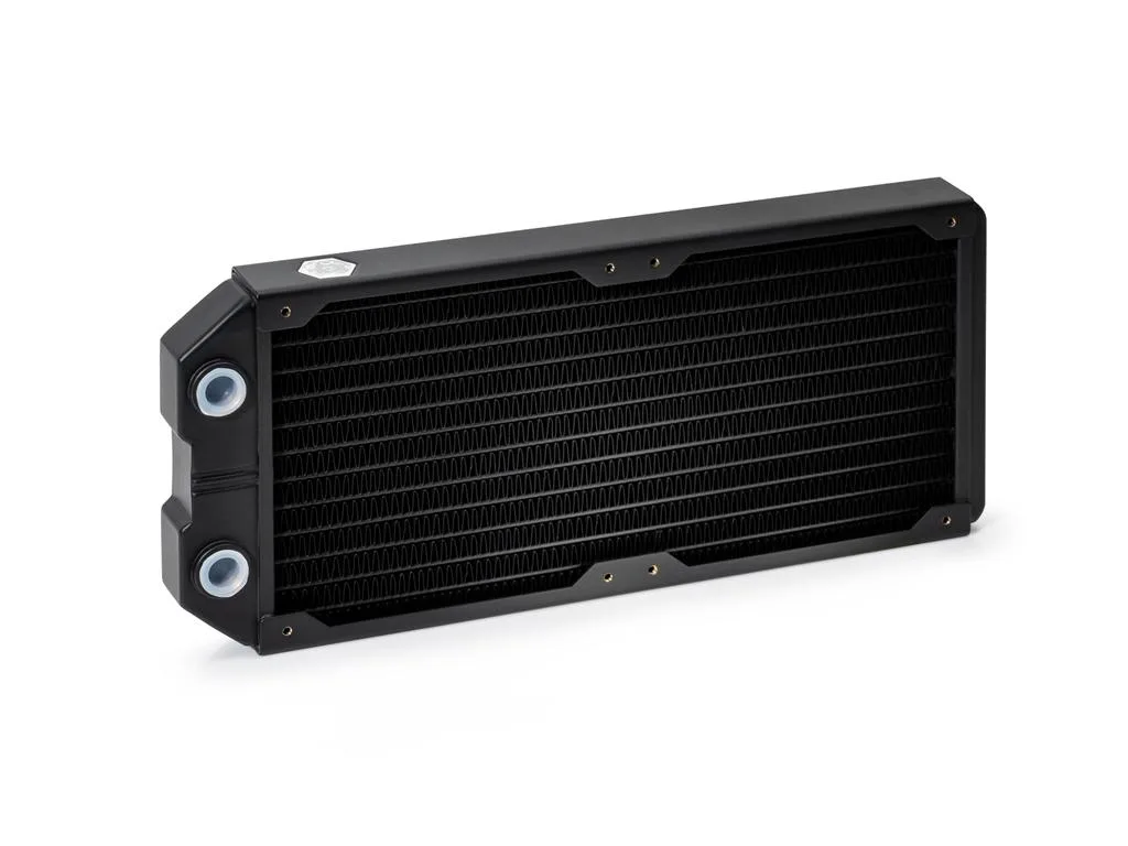 Bitspower Leviathan II 240 radiator, copper body with single wave fins, 27mm thick, 17 FPI, G1/4 threads