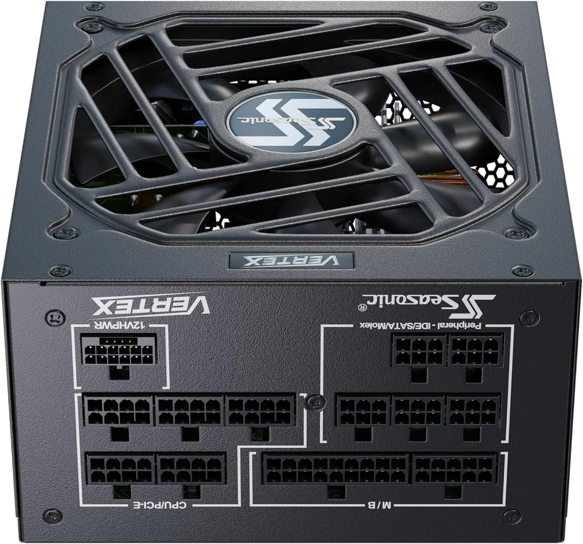 Rectangular black ATX power supply unit with Seasonic branding and 850W label