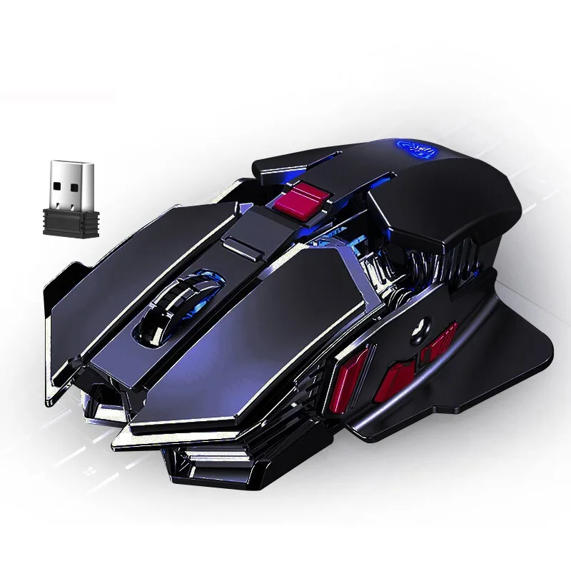 Black right-handed gaming mouse with ergonomic shape and seven buttons