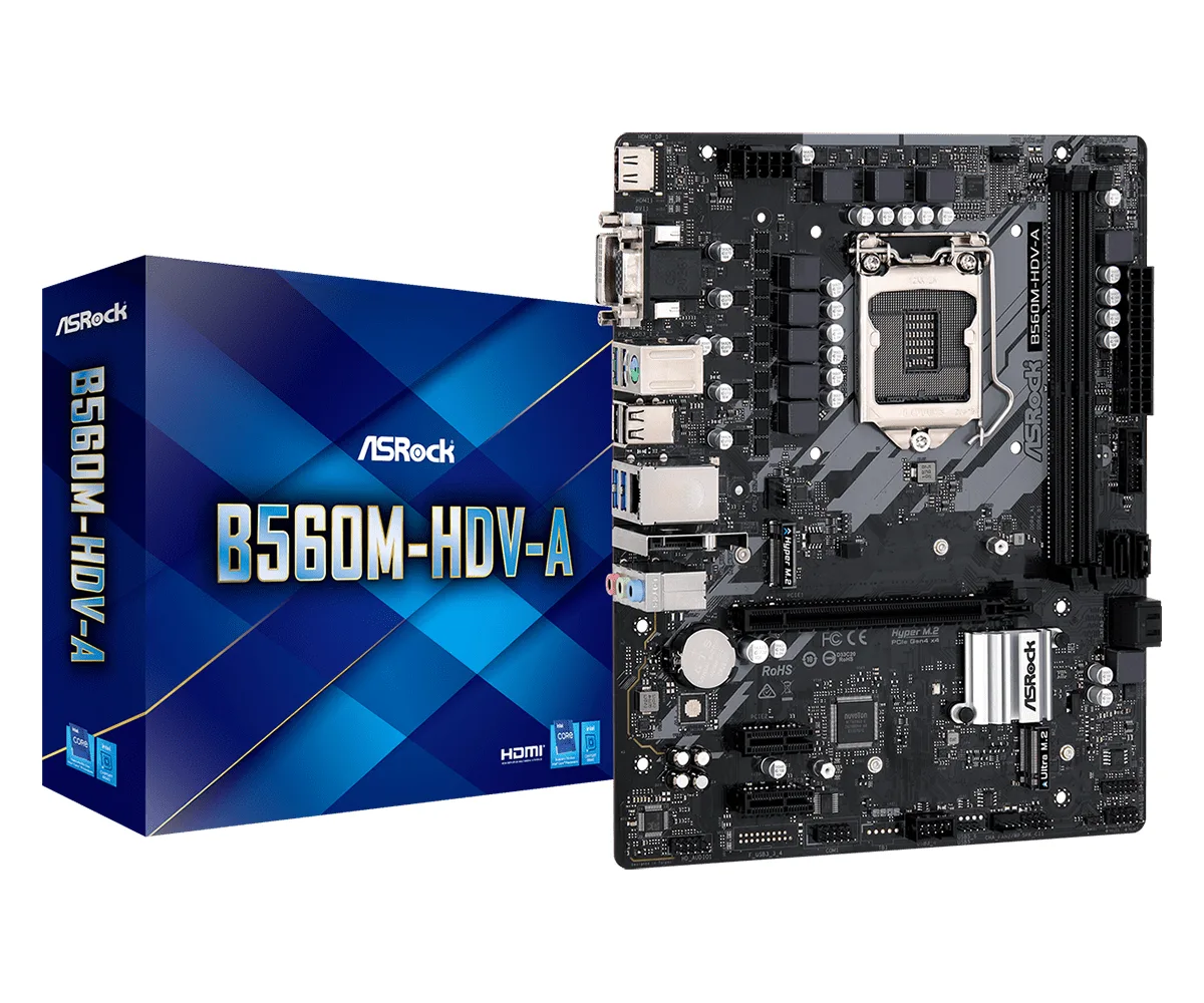 ASRock ASRock B560M-HDV-A LGA 1200 Intel B560 Micro ATX Motherboard — product photo