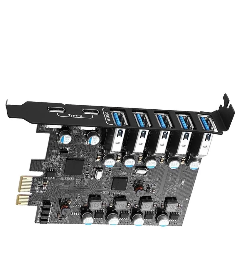 ESTONE ESTONE PCIE25A2C 7-Port USB 3.0 PCIe Expansion Card (2C 5A) — 제품 사진