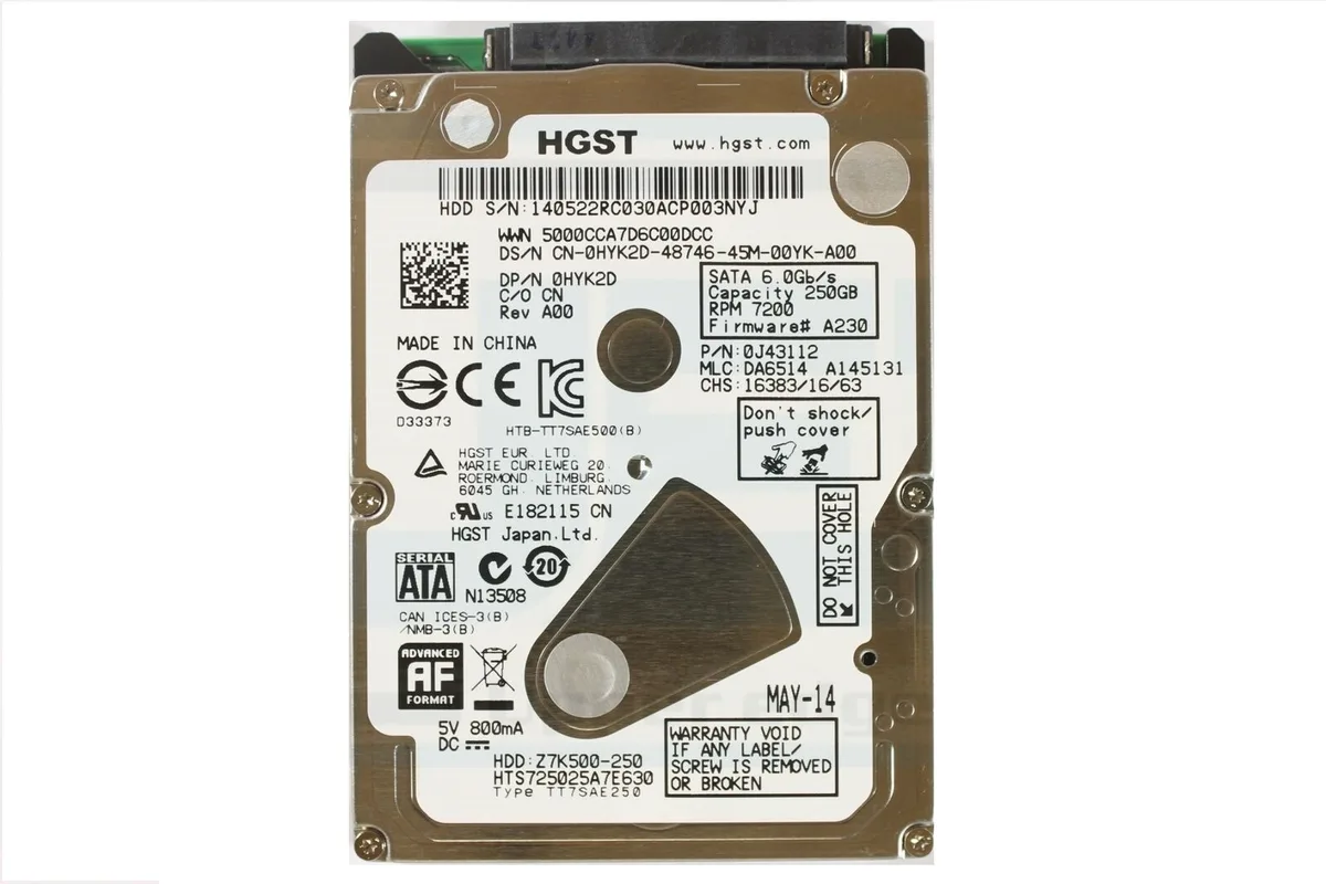 DELL DELL HYK2D 2.5 250GB 7200 SATA 725025 internal hard drive — foto produk