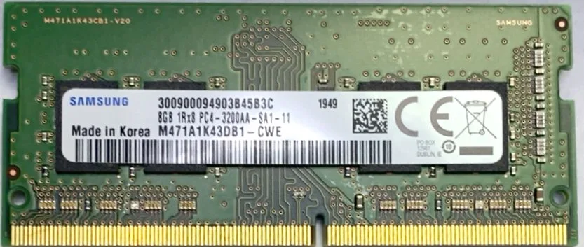 SAMSUNG Samsung 8GB DDR4 3200 CL22 1Rx8 260-Pin SODIMM M471A1K43DB1-CWE — φωτογραφία προϊόντος