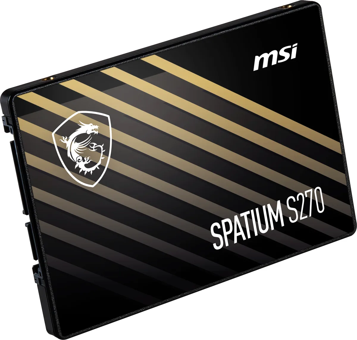 Rectangular 2.5 inch SSD with black metal casing and label showing 240GB capacity