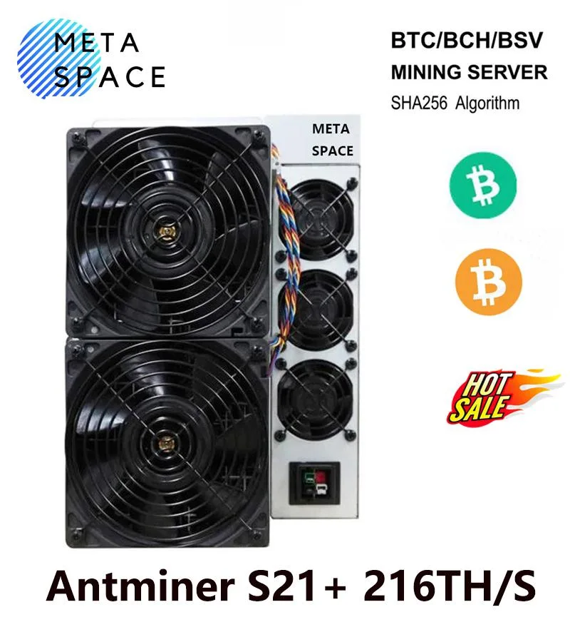 Rectangular metal mining unit with dual fans and Ethernet port