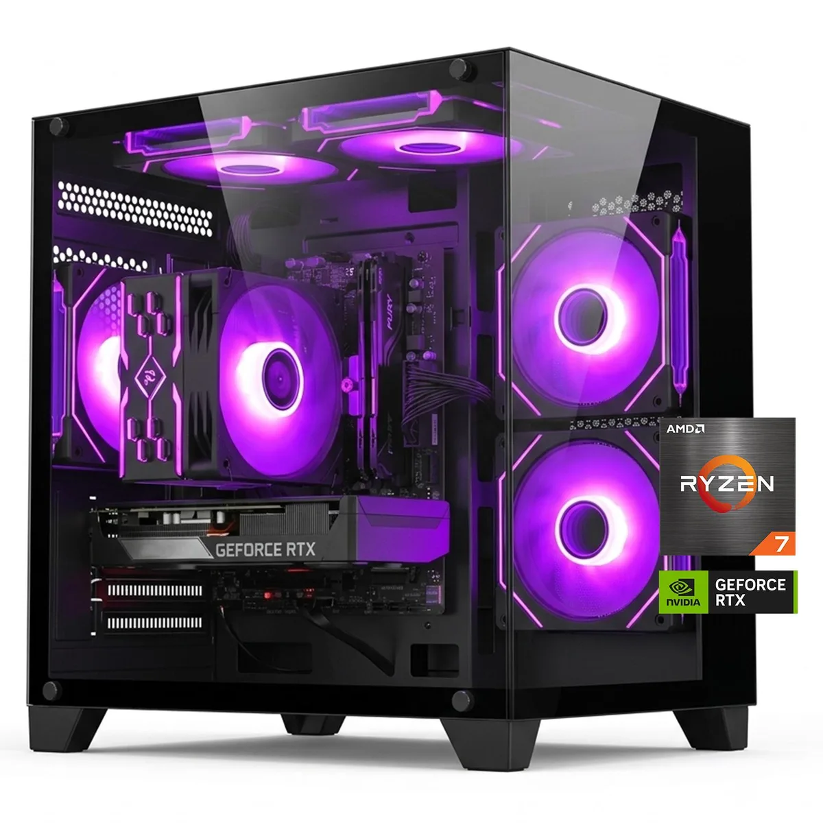 AOACE AOACE GLO2 Gaming PC Ryzen 7 5700X RTX 5060 32GB DDR4 1TB NVMe — product photo