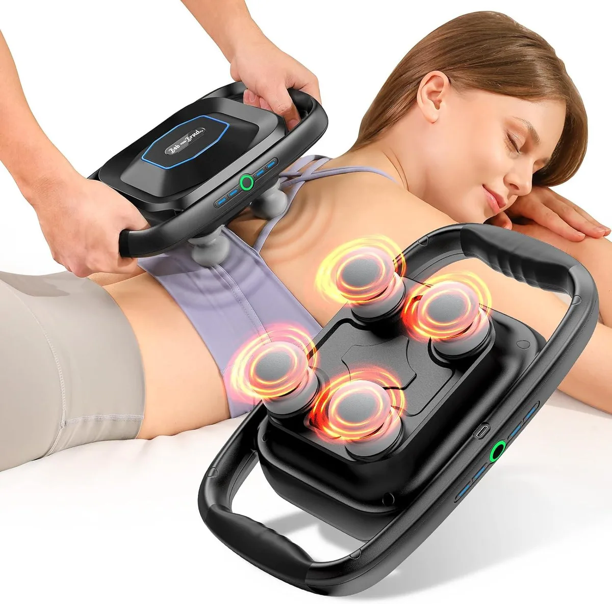 BOB BOB A1 4-Head Massage Gun Black 1200-2100 RPM 28W — foto produk