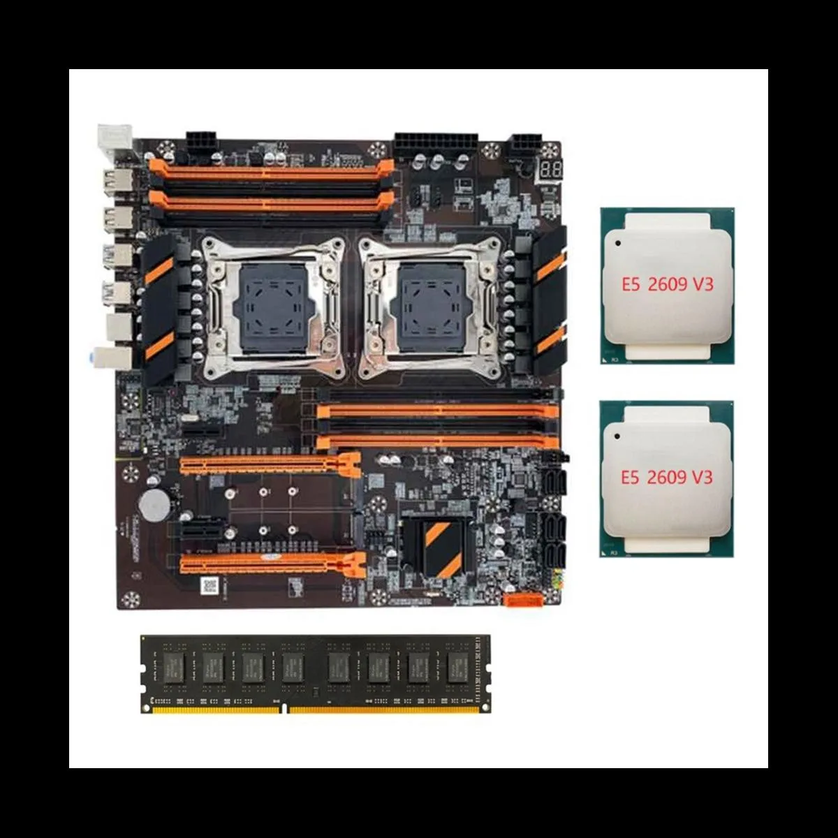 YINGHUA YINGHUA X99 Dual CPU Server Motherboard LGA2011 2×E5-2609 V3 DDR4 4GB 2133MHz — product photo