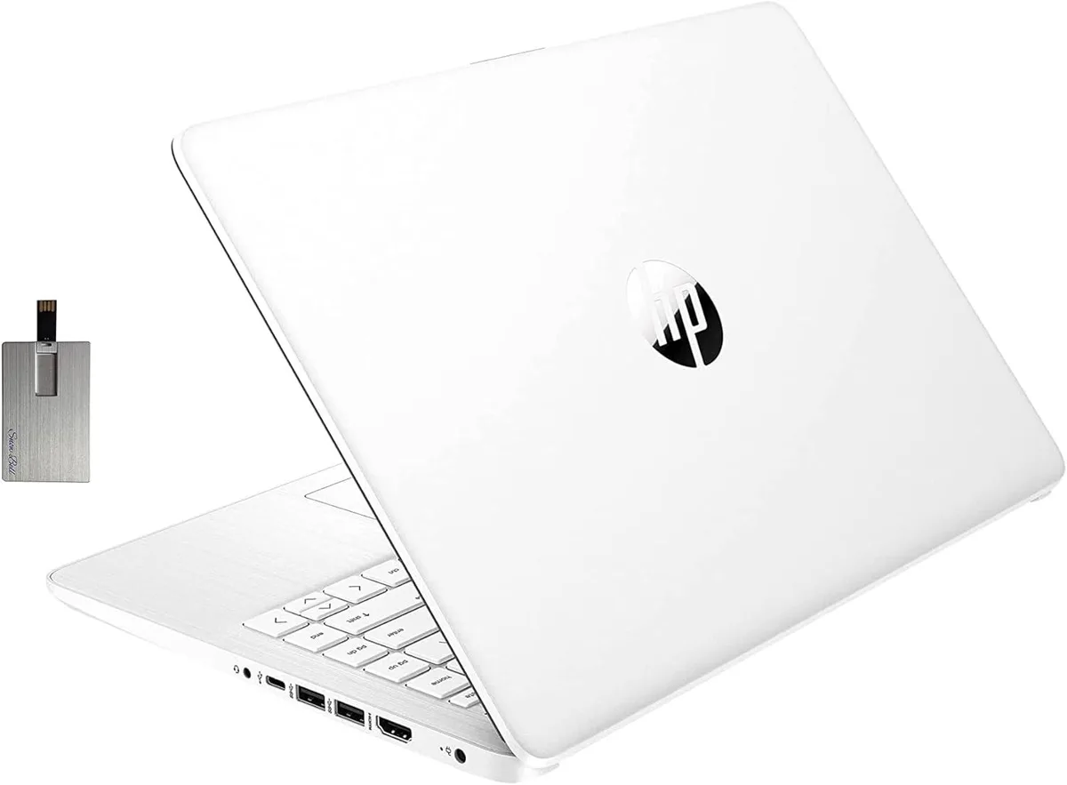 HP HP Stream 14 laptop Celeron N4120 4GB 64GB eMMC Snowflake White 128GB Hotface USB Card — photo du produit