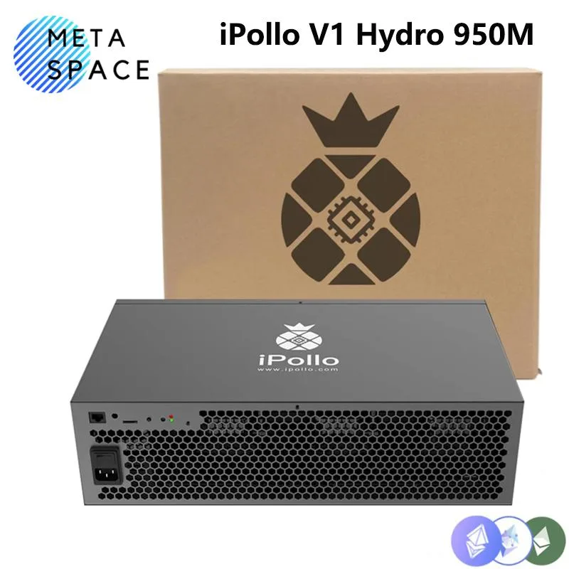 Compact rectangular ASIC miner in matte black metal casing with front grille and rear power connectors