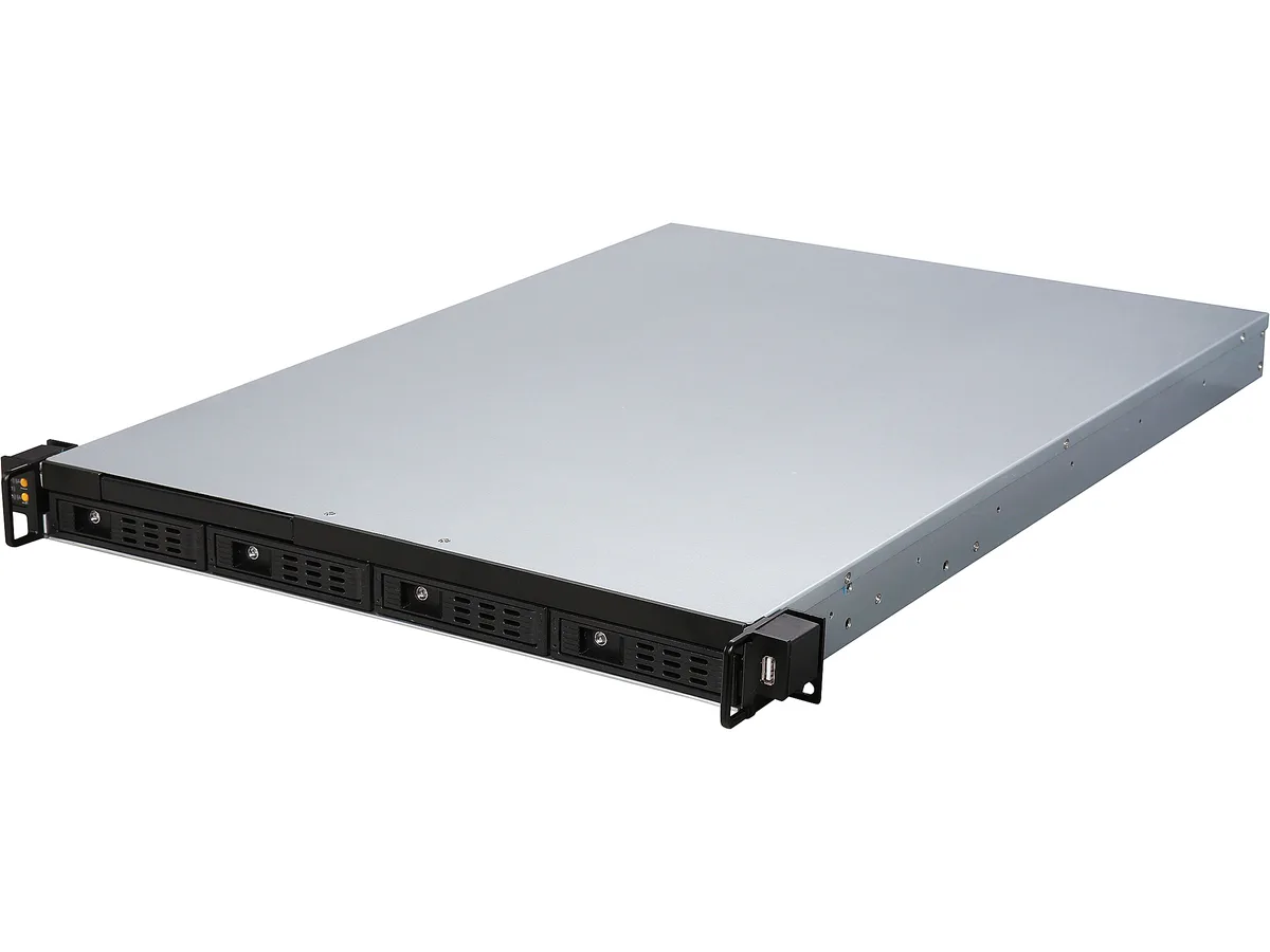Athena Power Athena Power RM-1U1043HE12 1U 4-bay server chassis — termékfotó